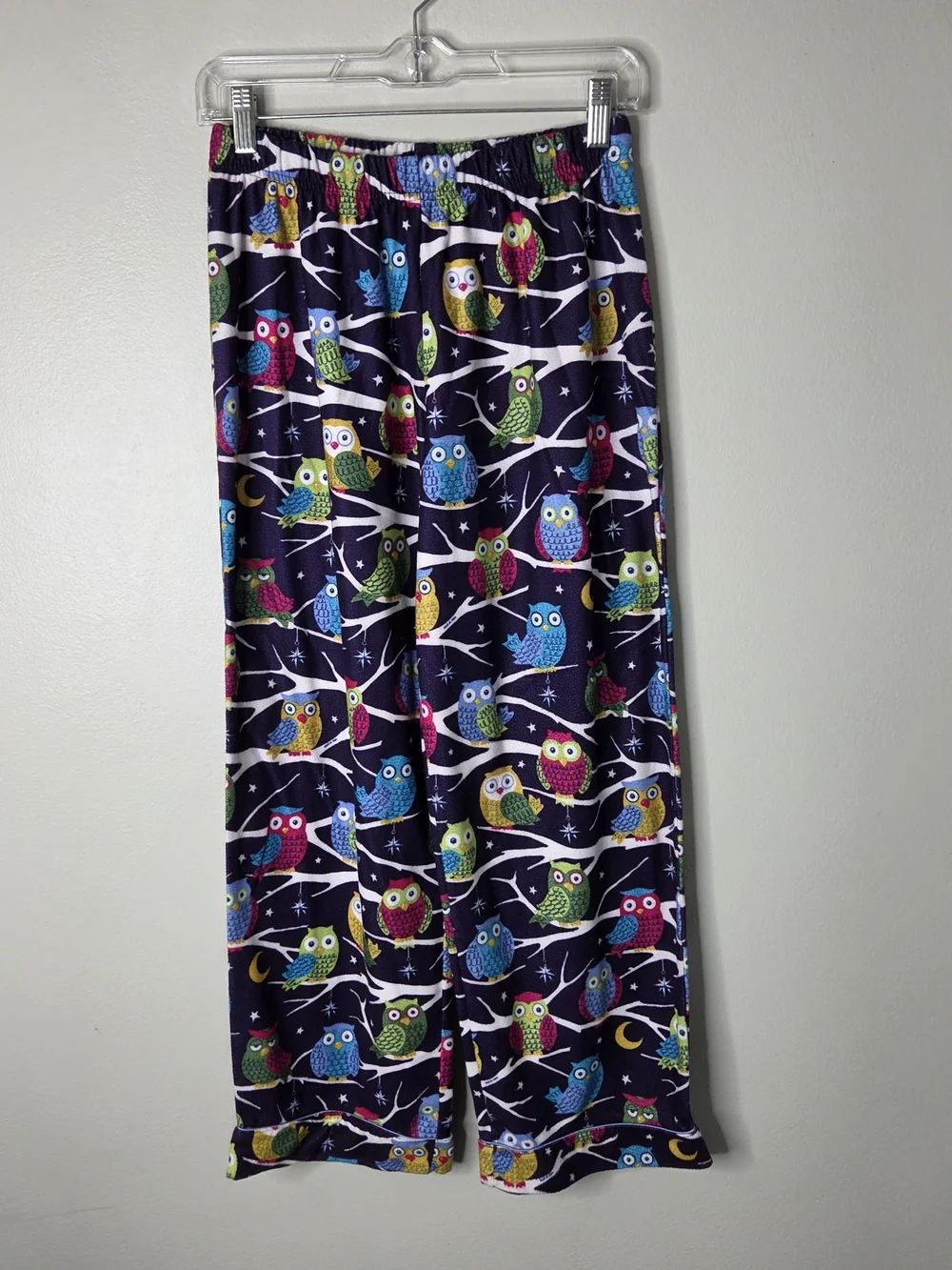 Nick & Nora Girls Purple Owl Print Pant Pajama Set